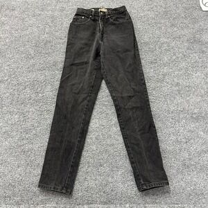 Express Jeans Womens Size 3 Black High Waisted Tapered Leg Denim Made in USA